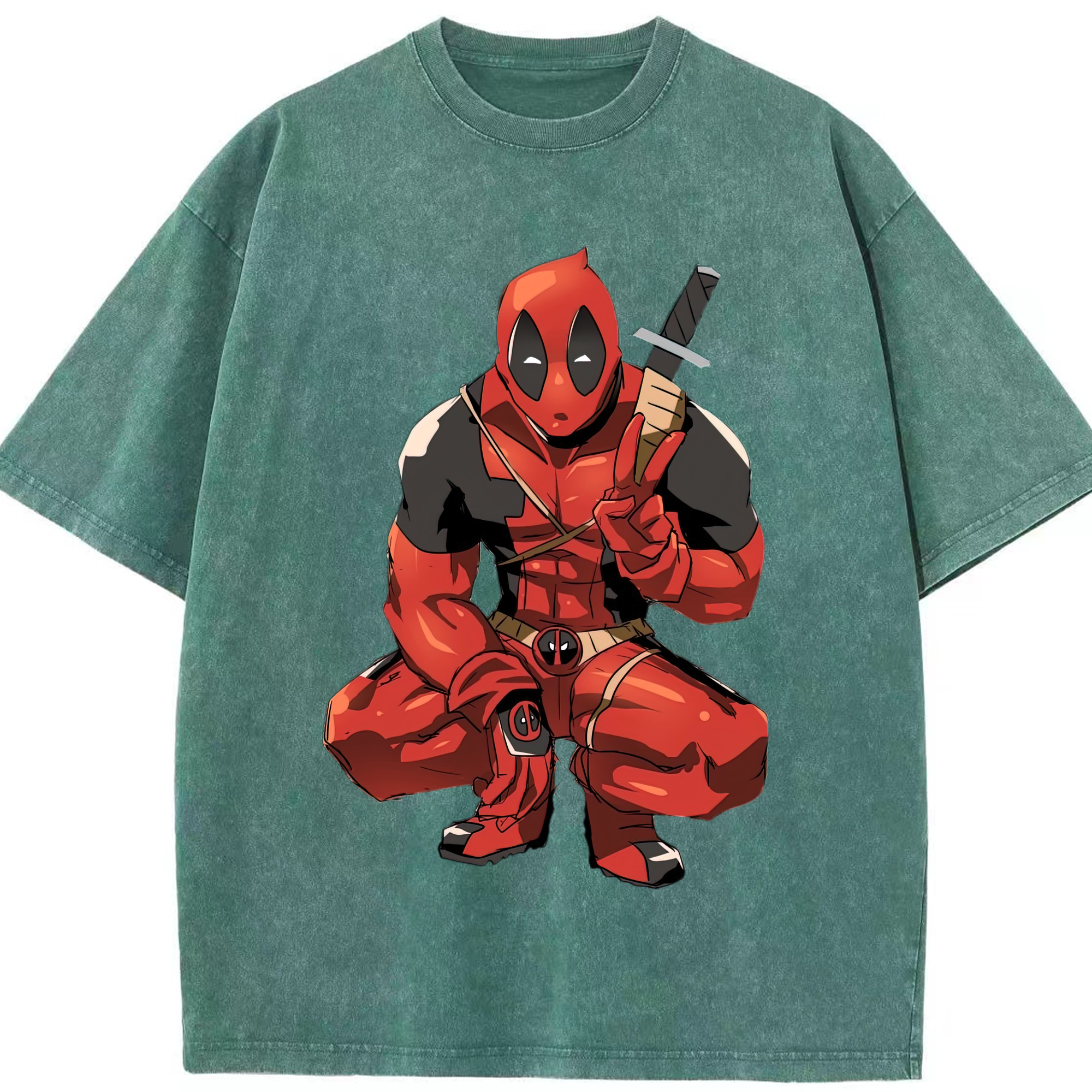 （画像用） Deadpool デッドプール 綿100% ヴィンテージ風 半袖Tシャツ（フロントプリント）